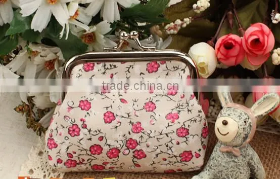 2014 New Fashion Sweet Flower Clip Coin Puse