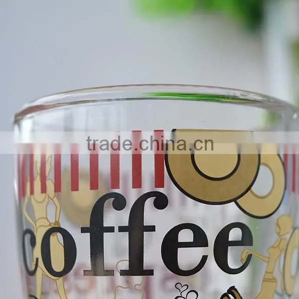Cafe glass cup with handle for sale