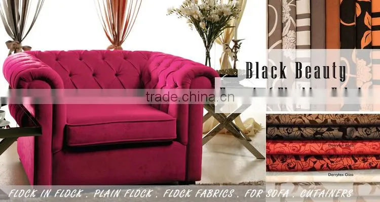 polyester flocking printed tricot velvet home furnishing fabric