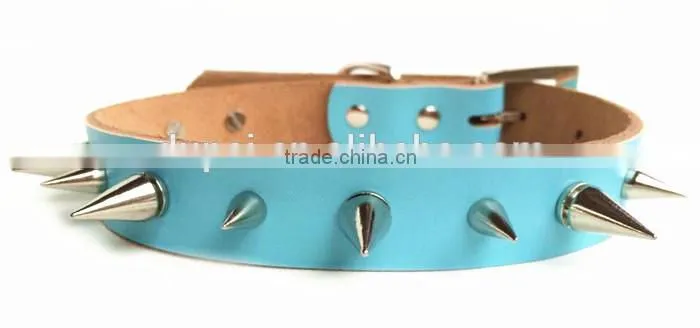 hot sale cow leather dog chains dog collar chains custom metal chain dog collar