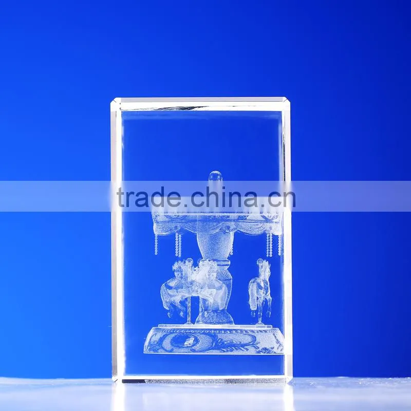 Glass 3d laser engraving cut christmas gift crystal cube