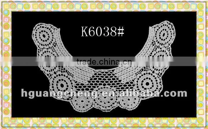 machine knited crochet cotton lace collars, women dress/ blouse neck collars factory