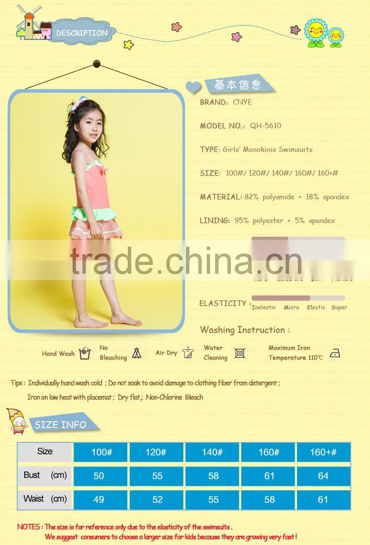 CNYE High Quality girls swimwear fashion beautiful girl swimwear