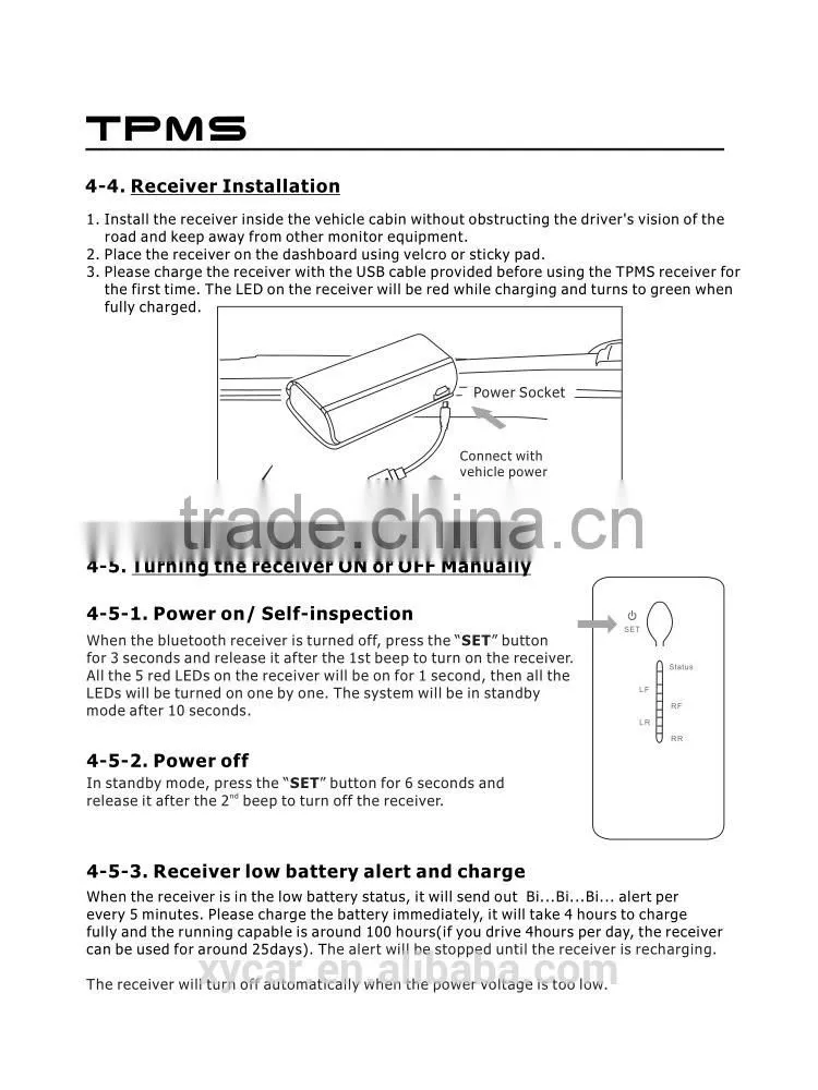 Bluetooth Tpms for Android&IOS mobile tire pressure monitoring system ,tire pressure guage tpms XY-TP8380i