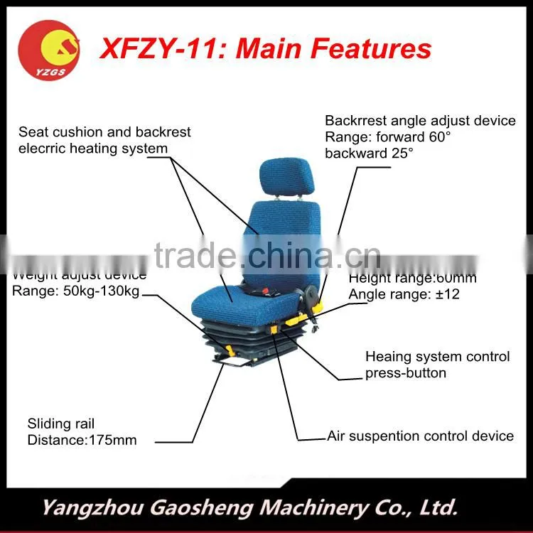 China Air suspension Heavy Duty Truck Driver Seat /XFZY-11/Electric Heating System/Backrest Lumbar Adjustment System/Best Price