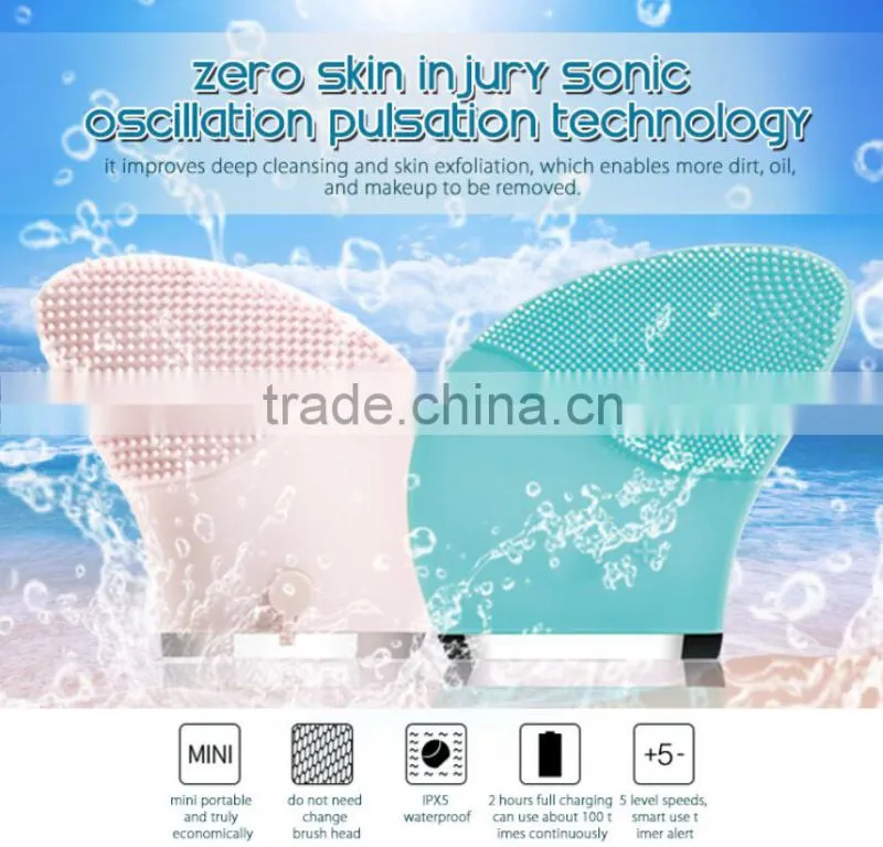 soft silicone vibration face brush cleansing massage brush for all skins