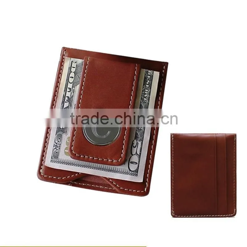 wholesale Men's Leather Wallet RFID Blocking Card Holder American Anti-scan card package Money Clip