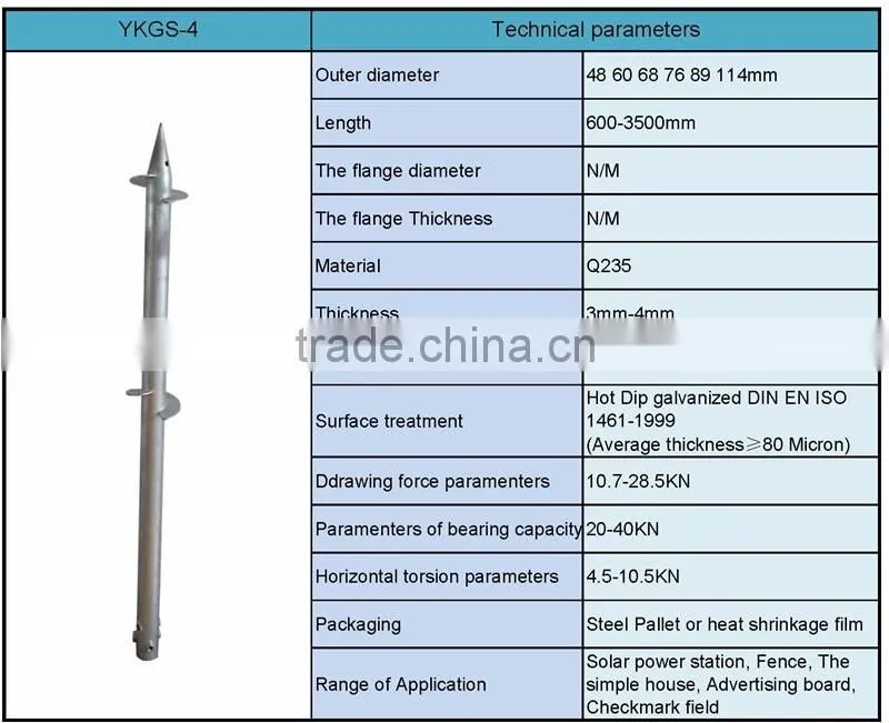 Hot Dip galvanized Ground Screw Pole Anchor