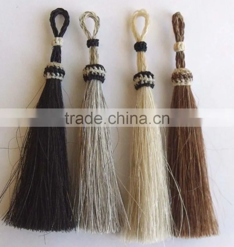 Perfect colorful attractive horse hair tassel made by hand Woven Horsehair Buckle with natural color