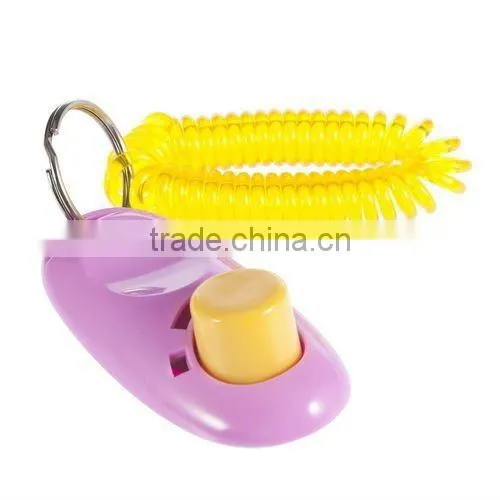 Dog Pet Click Clicker Training Trainer Aid Wrist Strap Colorful