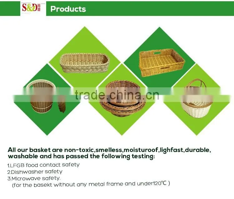 S&D hot sale supermarket plastic bread basket