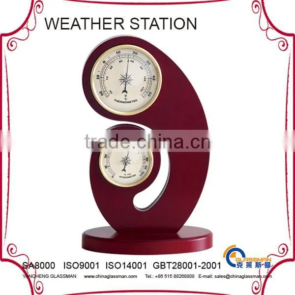 indoor multifunction weather station YG1615 with wood base