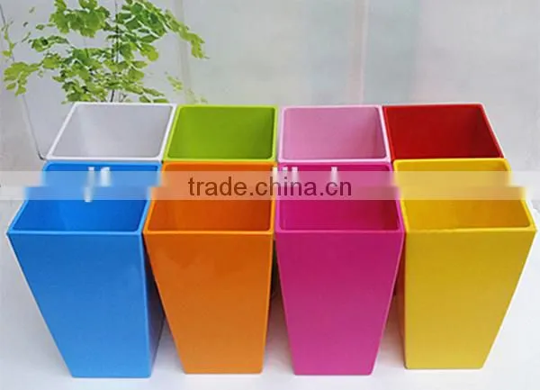 Attractive home floor deoor colorful rectangular plastic flower pot