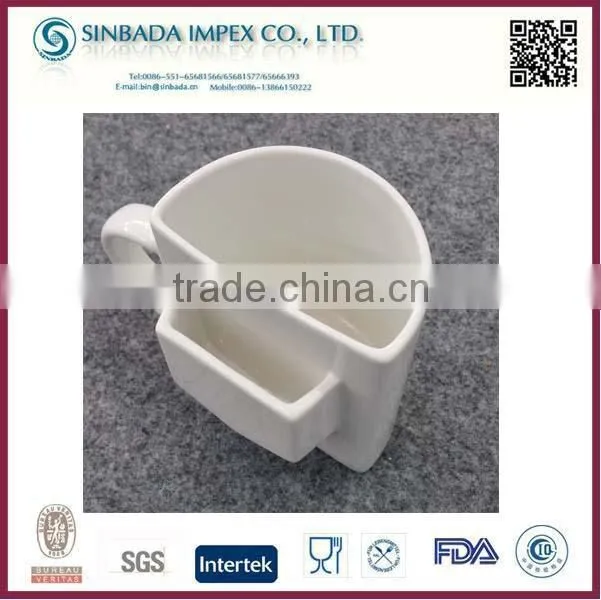 Ceramic White New Shape Mug Cookie