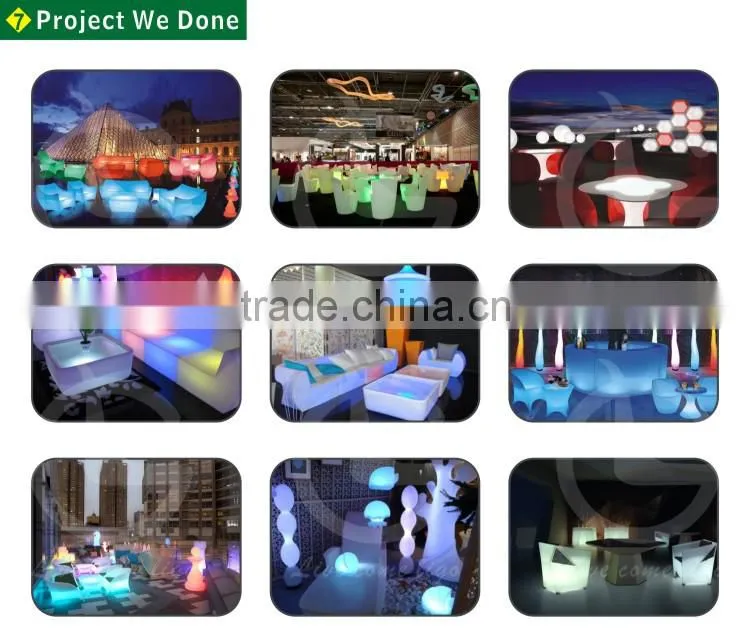Wholesale Modern Decoration Colorful Nightclub Plastic LED Furniture /llluminated Plastic Outdoor Furniture For Parities