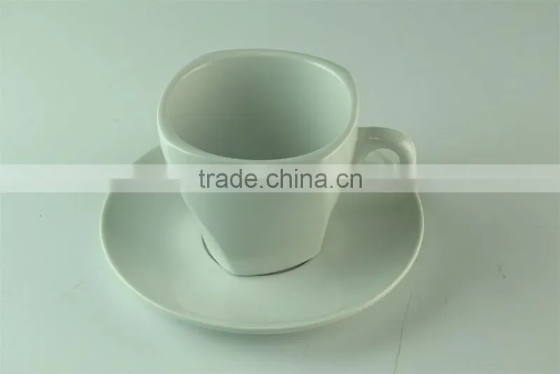 250ml Cheap white ceramic coffee cup with saucer