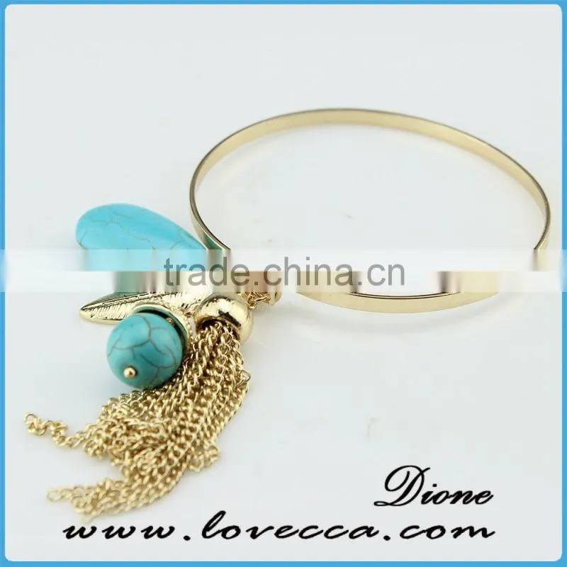 High Quality Fashion Bohemian Artificial Semi-precious Stones Turquoise Bracelet