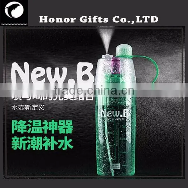 2016 New Design Multifunctional Water Spray Plastic Drinking Water Bottle