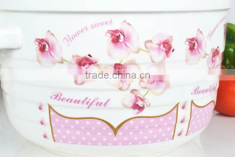 9" porcelain round microwave saucepan with glass lid