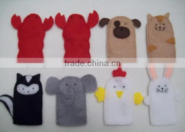 2017 best selling new product decorative custom handmade fabric felt cheap fashion innovative animal puppet wholesale