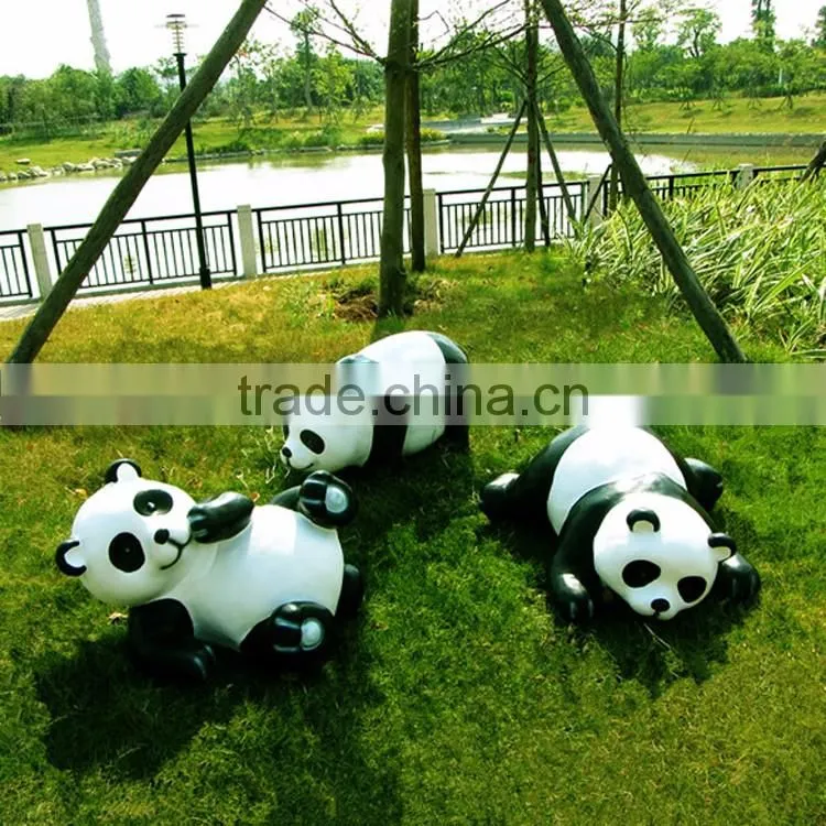 resin outdoor animal statues fiberglass garden panda statue for sale