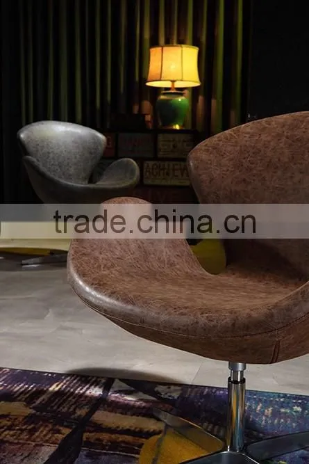 YY209 voage egg commercial Swivel vintage retro cheap price PU leather arm salon chair restaurant coffee shop pub office chair