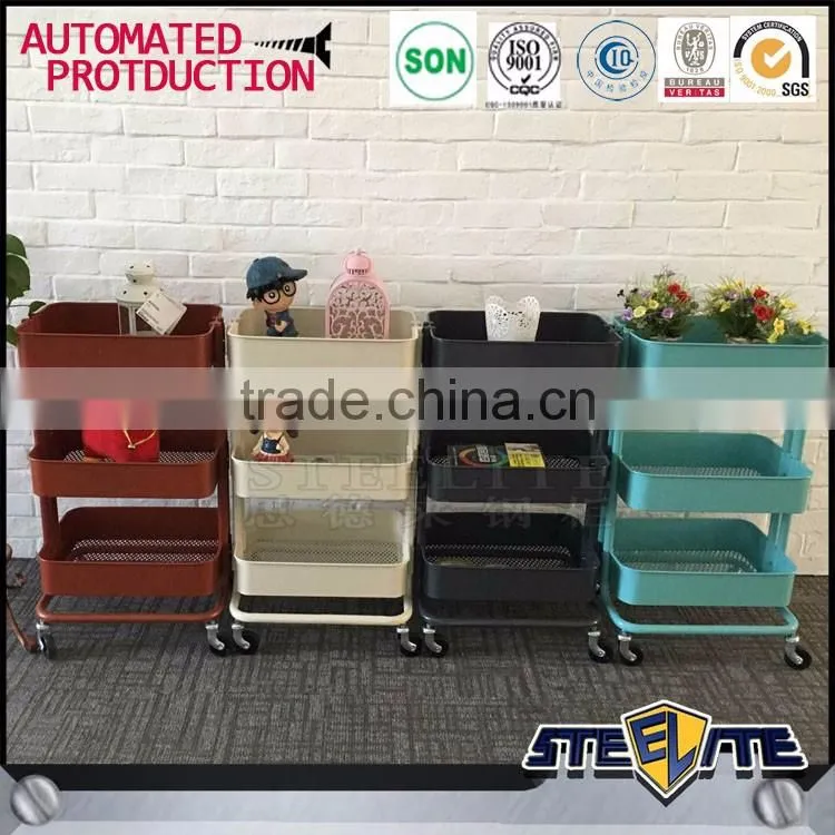 Steel Korean furniture 3-tier rack kitchen trolley