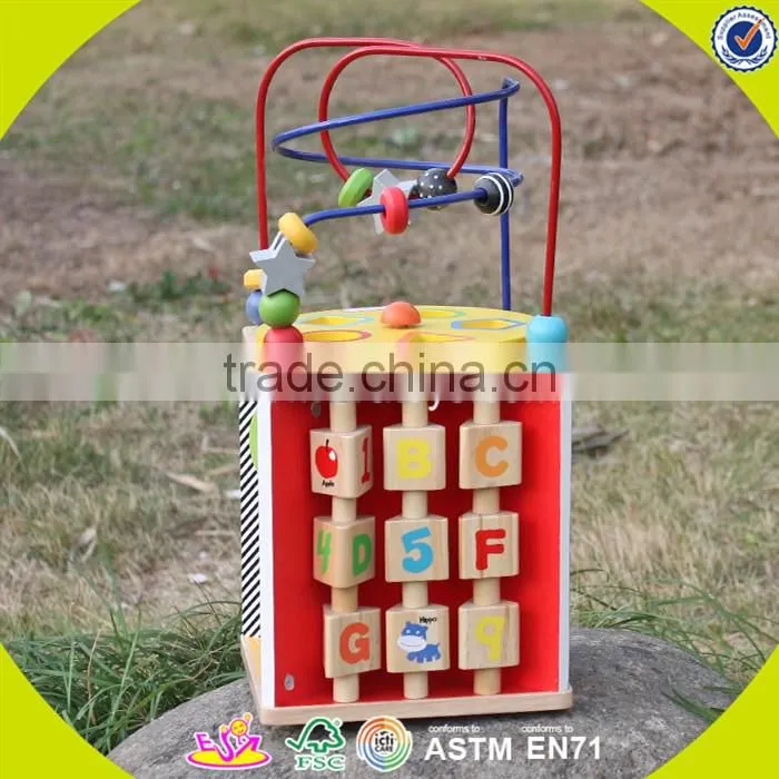 2017 New design funny children wooden beads toy W11B090