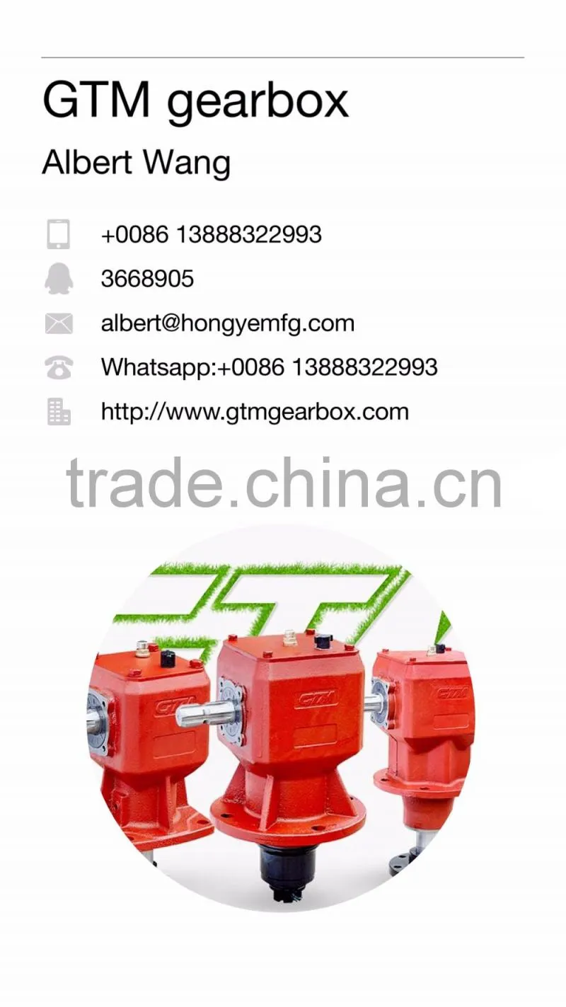 1 1 ratio slasher gearbox for grain transportation