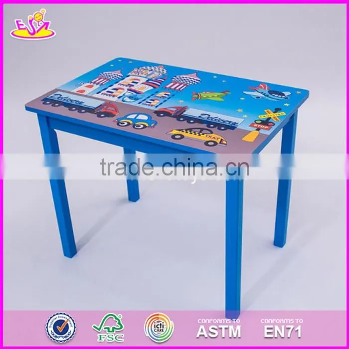 2017 New design home / school / cartoon wooden boys table and chairs W08G199