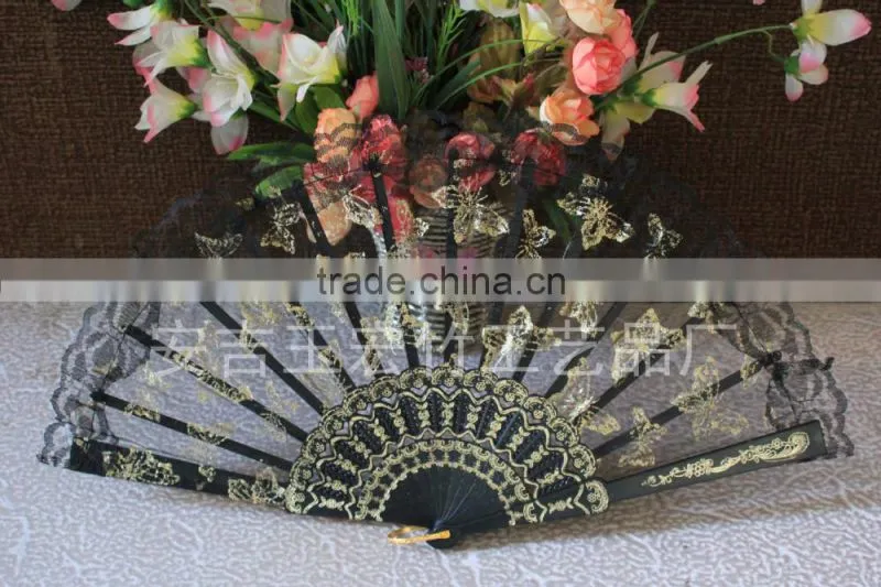 Spanish style lace plastic hand fan