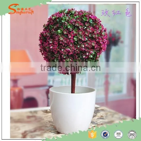 New design Artificial potted topiary table decoration artificial topiary mini artificial grass topiary