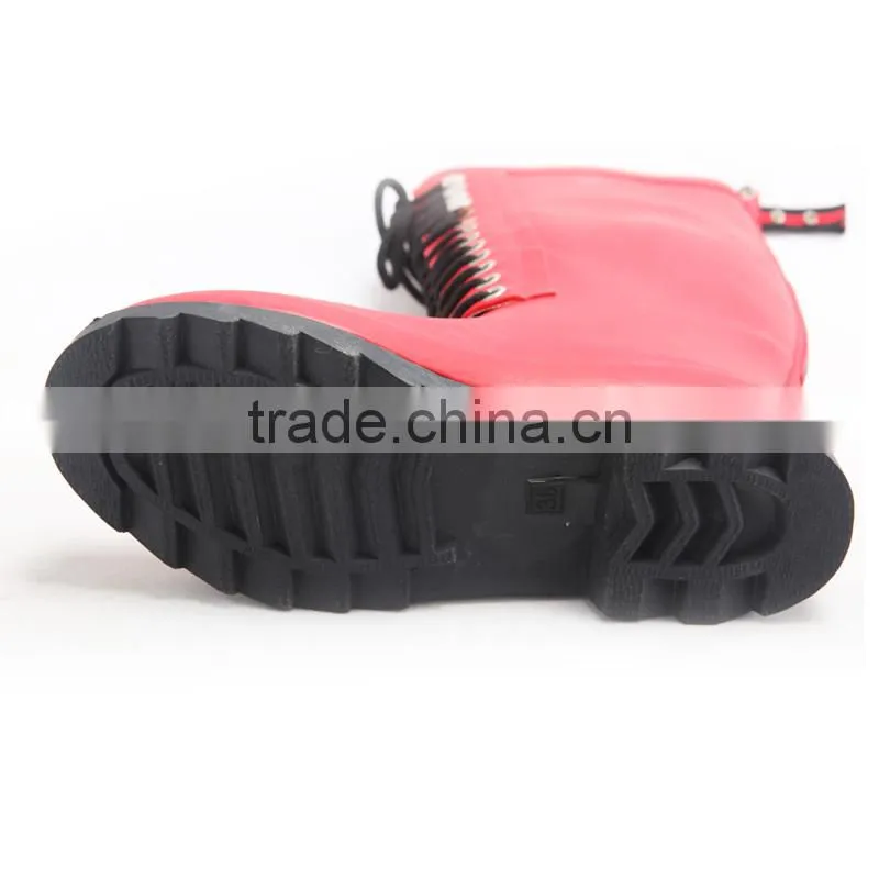 woman rubber rain boots with lace up