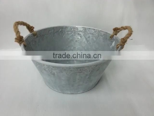 2016 New grey/white wash Metal/tin flower planter pots