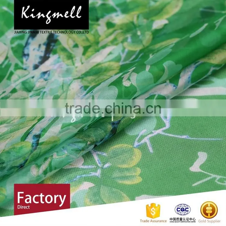 Custom digital printed silk chiffon tulle woven fabric