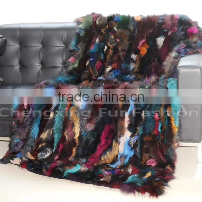 CX-D-83 Custom Made European Style Genuine Fox Fur Bedding Set Luxury