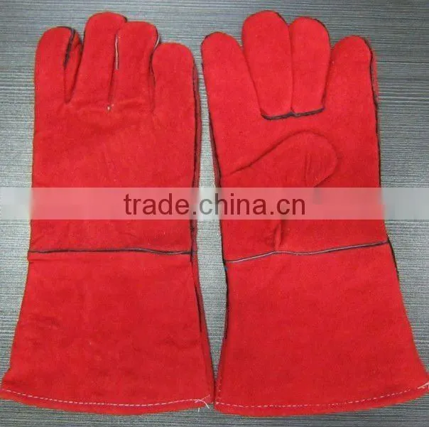 Cheap Long Sleeve Cow Split Leather Welding Gloves