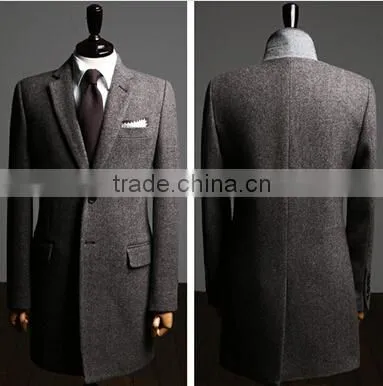 2014 Made in China Single-Breasted Fashion Design Slim Fit Mens Cashmere Men Coat