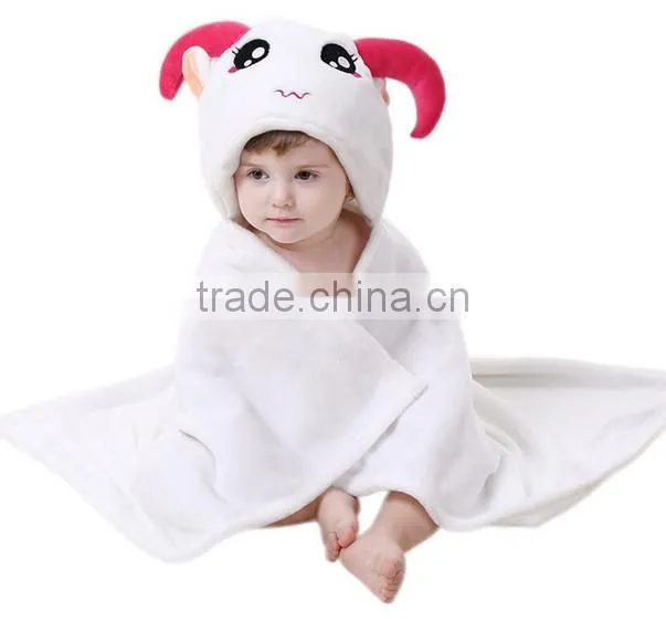 Competitive price snuggle cotton velour animals baby hooded towel wholesales