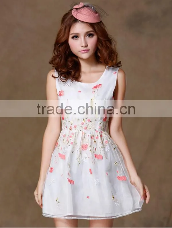 2015 Summer Autumn Vestidos New Korean Women Casual Bohemian Floral Leopard Sleeveless Vest Printed Beach Chiffon Dress
