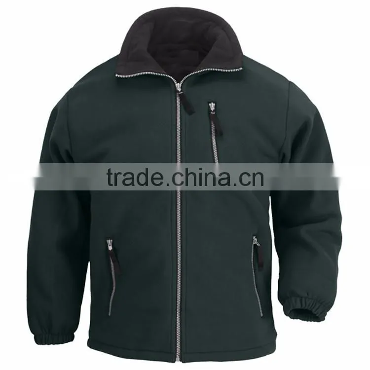 high quality wholesale men polar fleece jacket casual outdoor garment with zipper