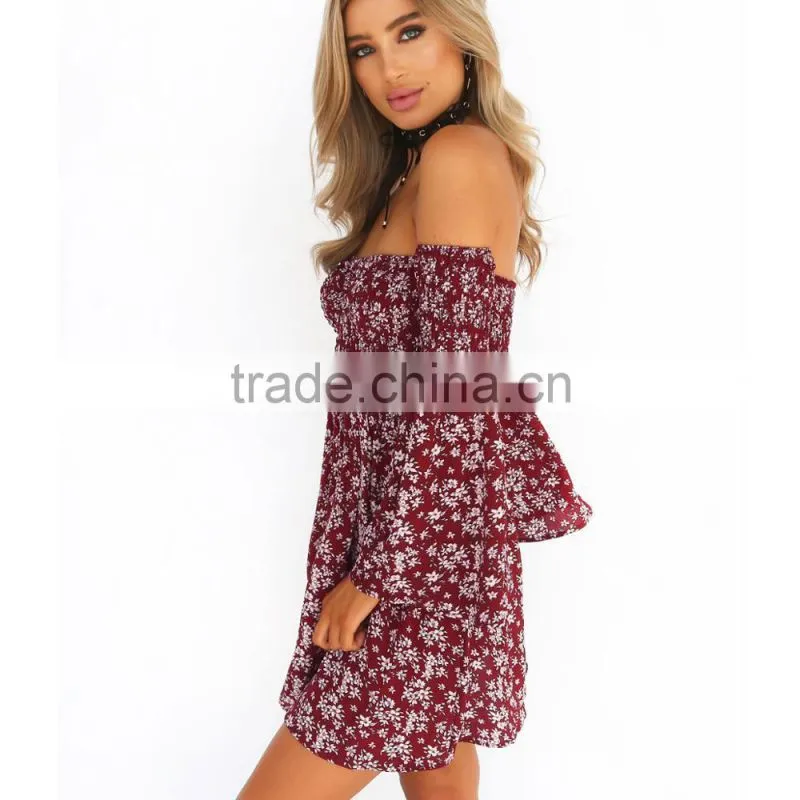 High Quality Styles Floral Off-Shoulder Dress Latest Dress Patterns Ladies for wholesale
