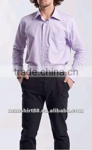 2016 Light blue Elegant style Linen / Cotton shirt with peaked collar