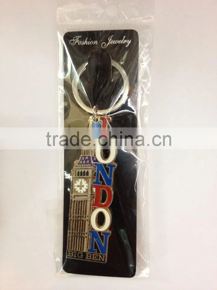 Double Heart Metal Keychain for Souvenir
