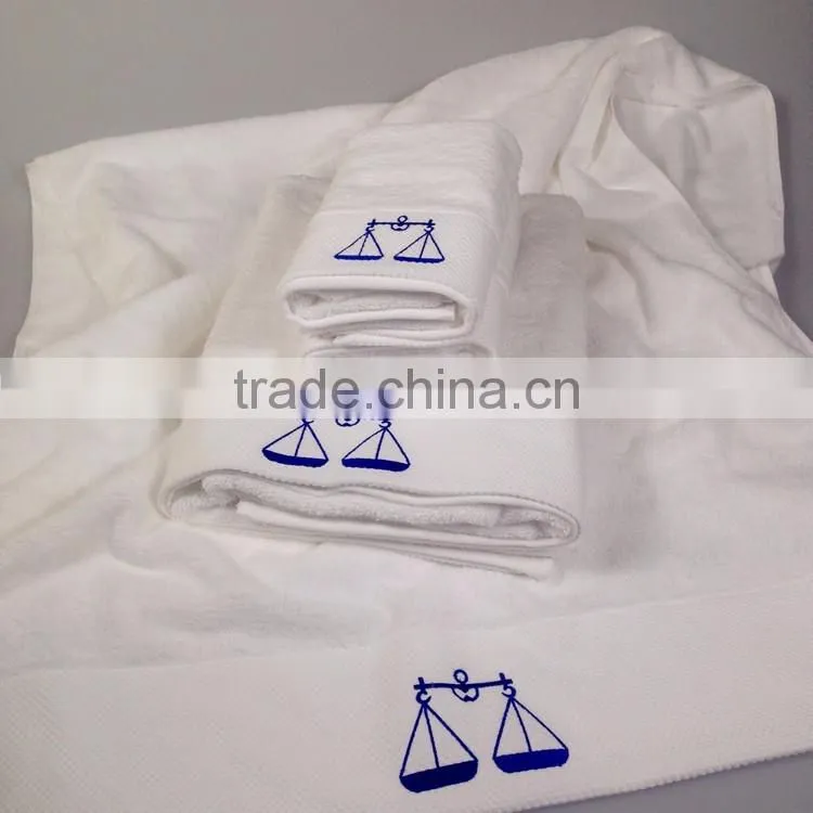 White hotel bath towel set luxury 100% cotton