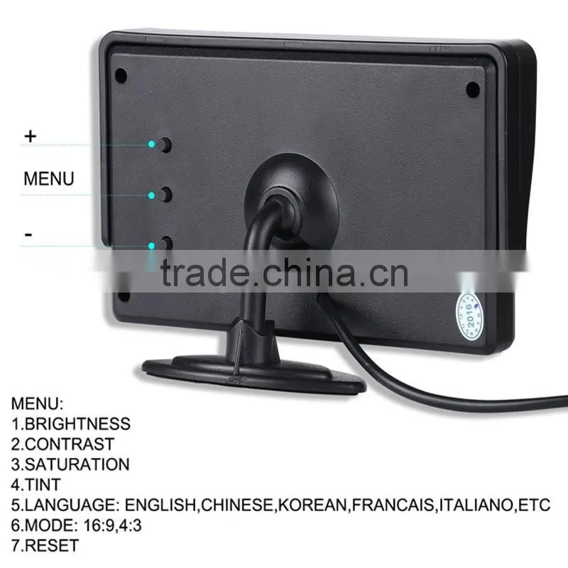 4.3 LCD Rear View Monitor License Plate Car Rear Backup Camera and Monitor Kit For Car,Universal Waterproof Rear-view