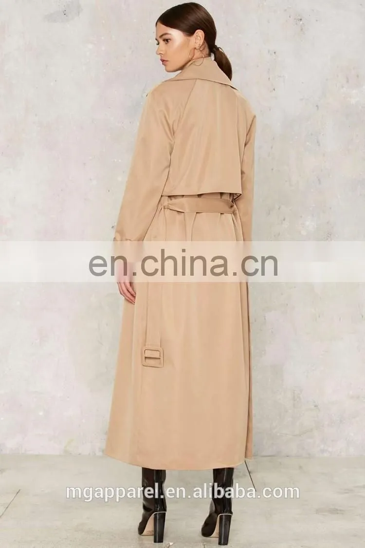 China custom women long maxi trench coat wholesale