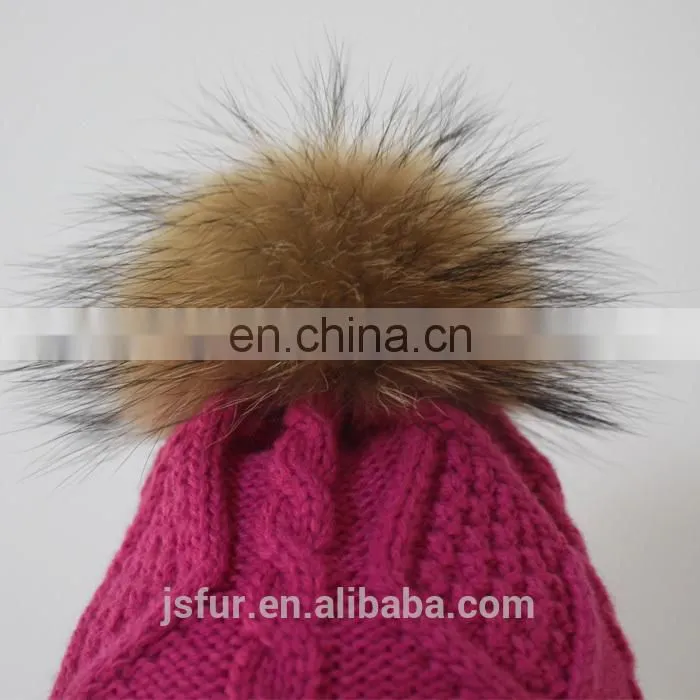 New Year Products Knit Hat With Fur Ball Colorful Girl Women Man Lovely Beanie Hat