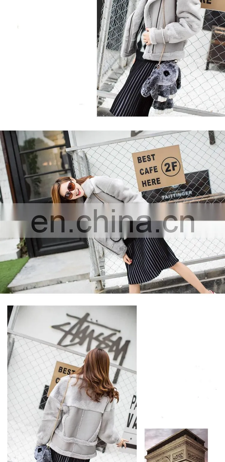 2016 Fashion Women Genuine Sheep Fur Jacket Shearling Sheepskin Coat