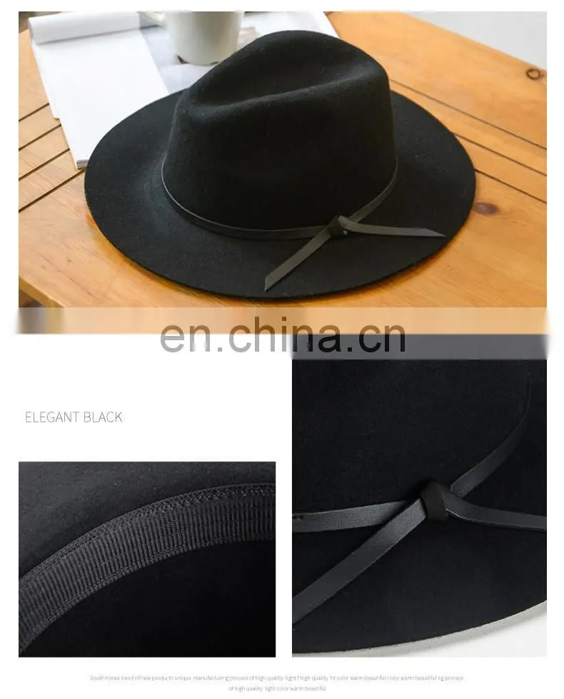 Wholesale Wool Felt Wide Brim Woman Fedora Hat